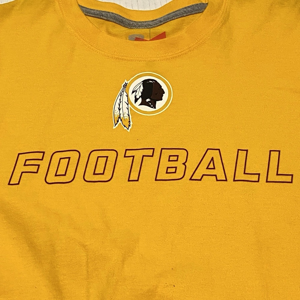 Nike Washington Redskins T-Shirt Men's Large Yellow  NFL Team Apparel Authentic